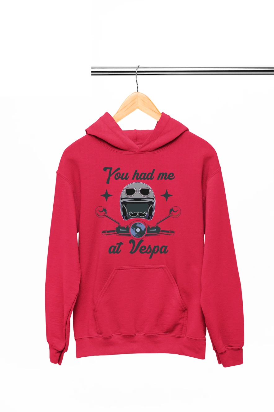 You Had Me at Vespa Hoodie (Red, S)