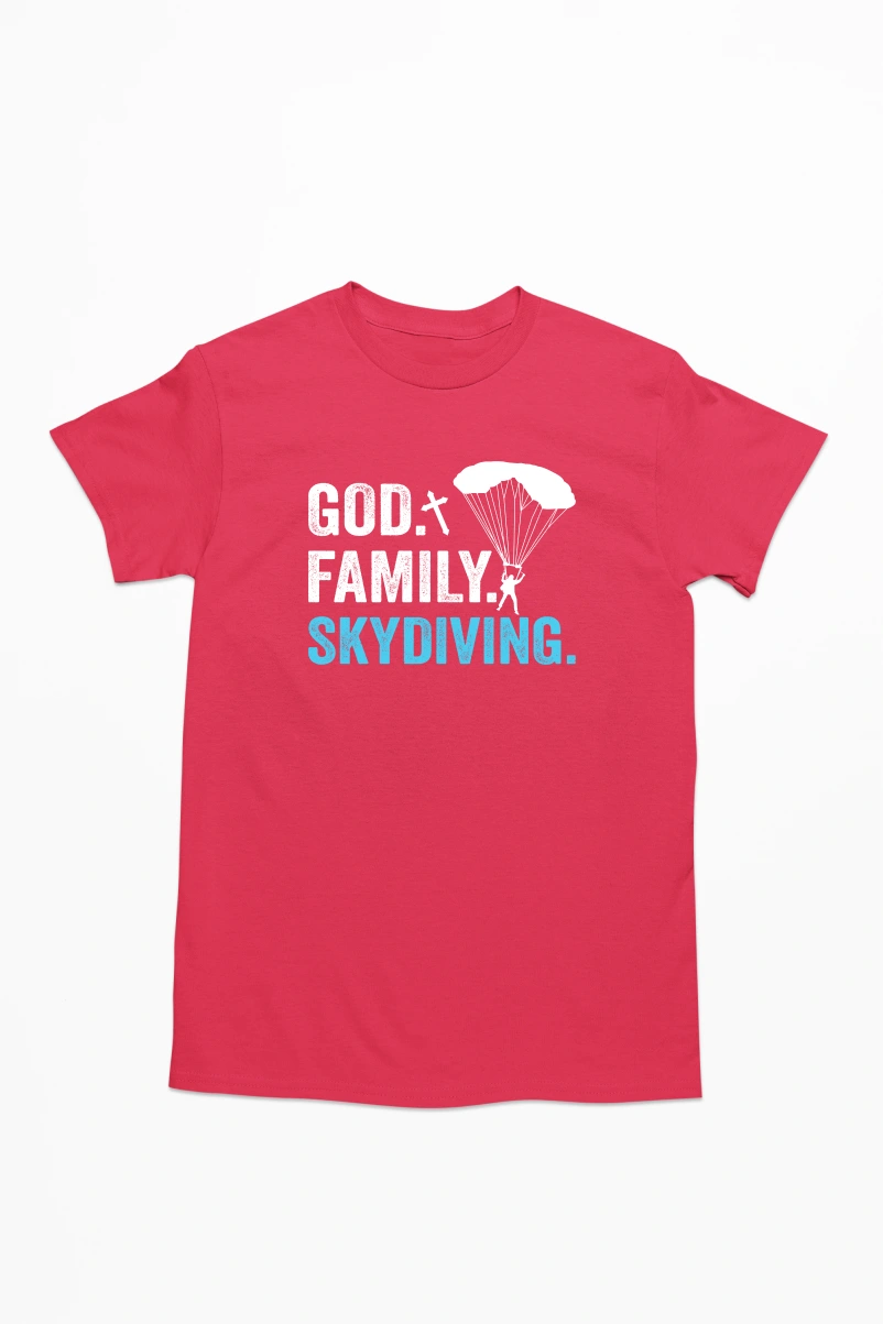 God Family Skydiving Men's Tshirt (Red, S)