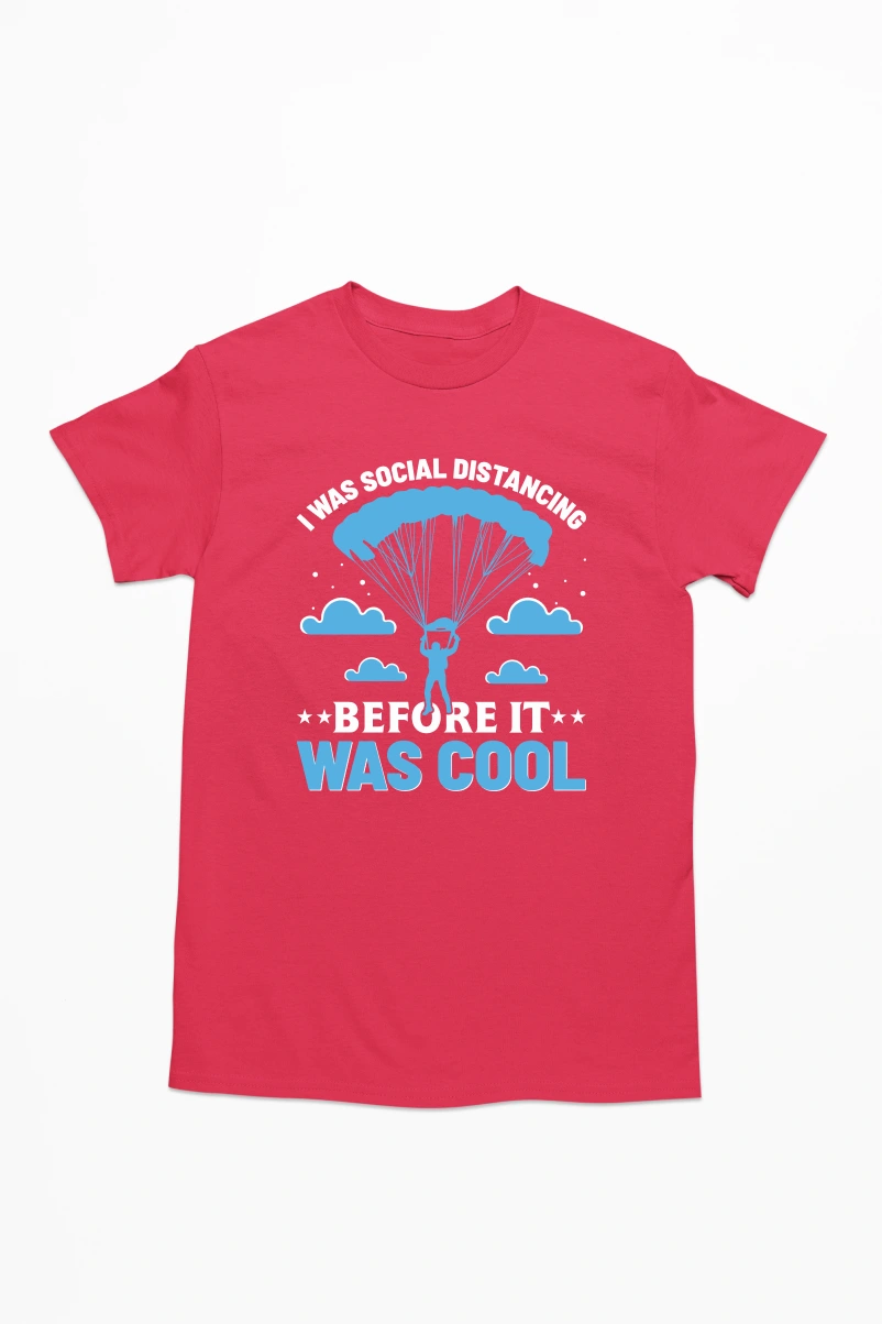 I was Social Distancing Before It was Men's Tshirt (Red, S)