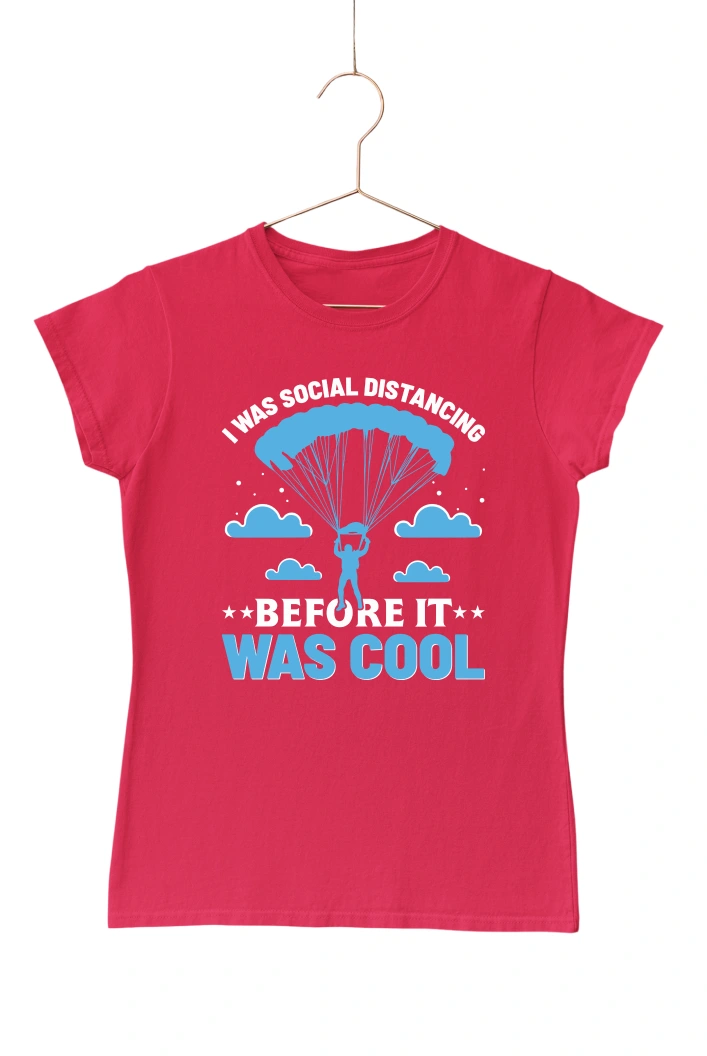 I was Social Distancing Before It was Women's Tshirt (Red, S)