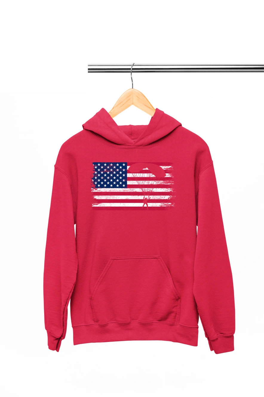 Parachute America Ver.2 Hoodie (Red, S)