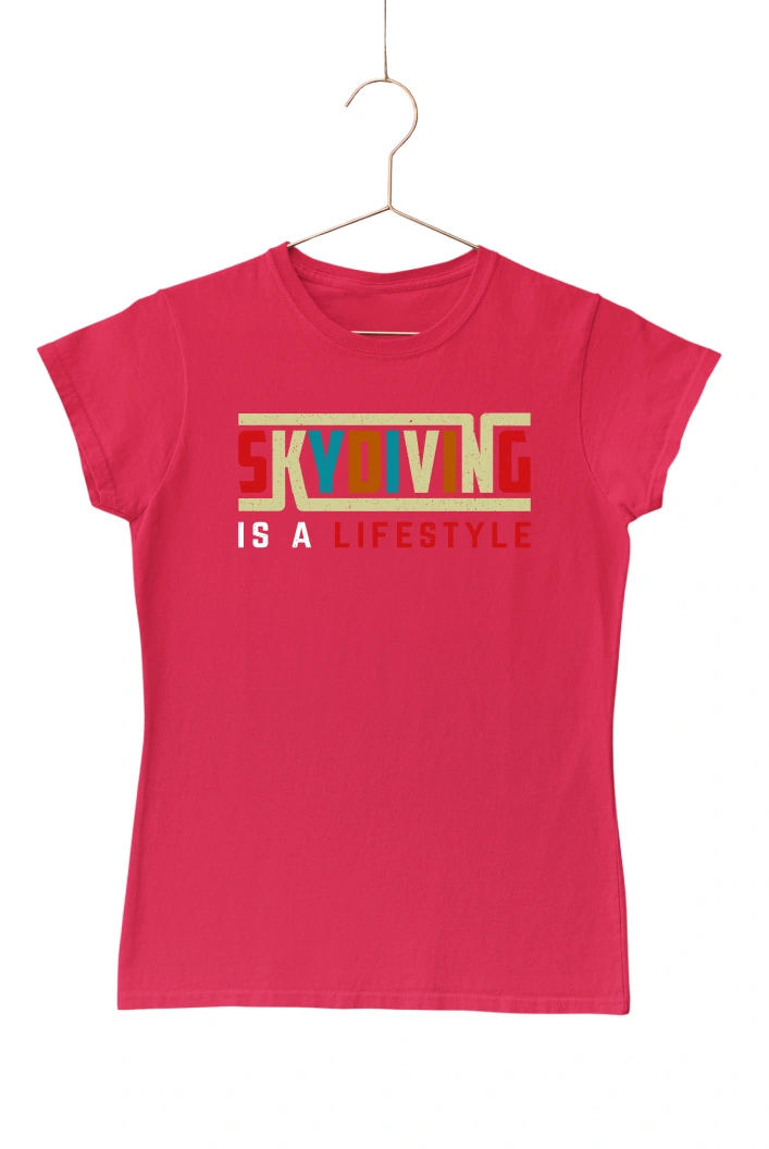 Skydiving is a Lifestyle Women's Tshirt (Red, S)