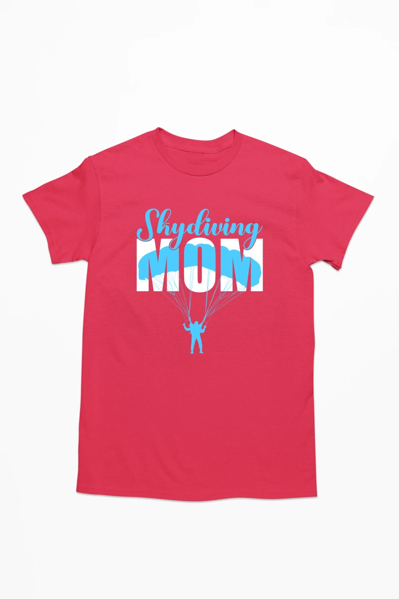 Skydiving Mom Men's Tshirt (Red, S)