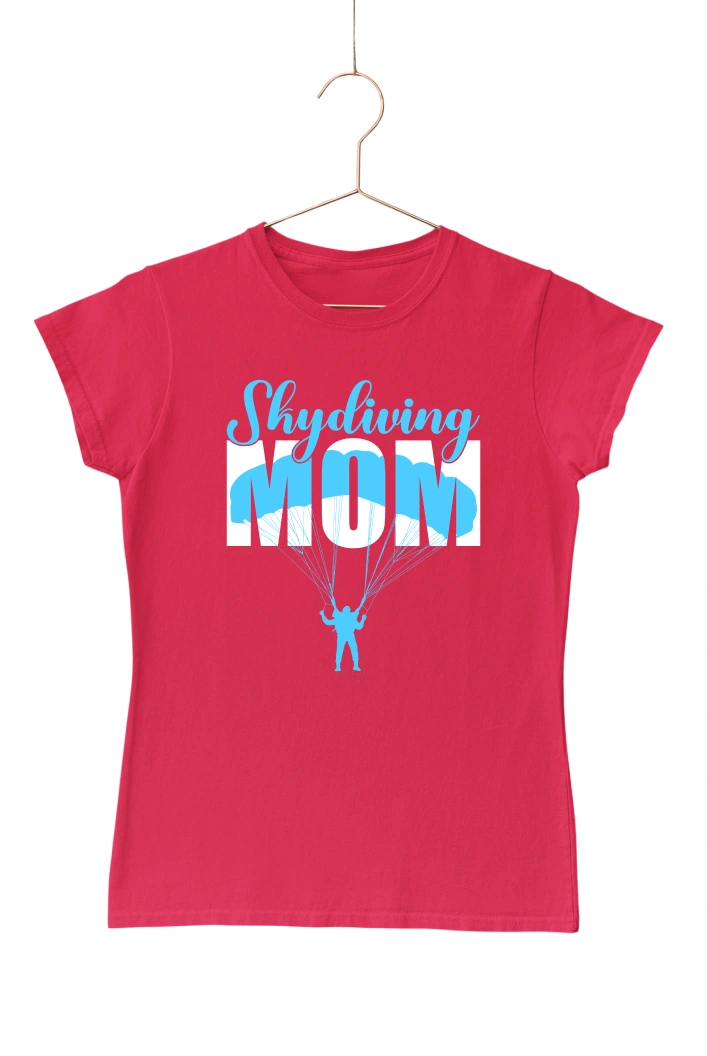 Skydiving Mom Women's Tshirt (Red, S)