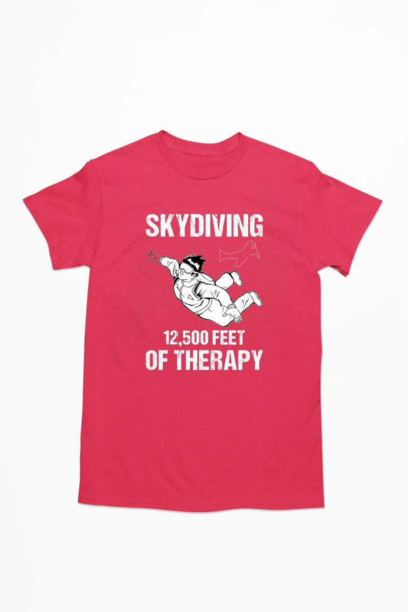 Skydiving Men's Tshirt (Red, S)