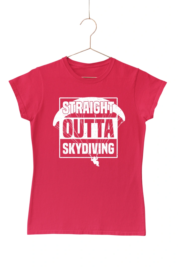 Straight Outta Skydiving Women's Tshirt (Red, S)