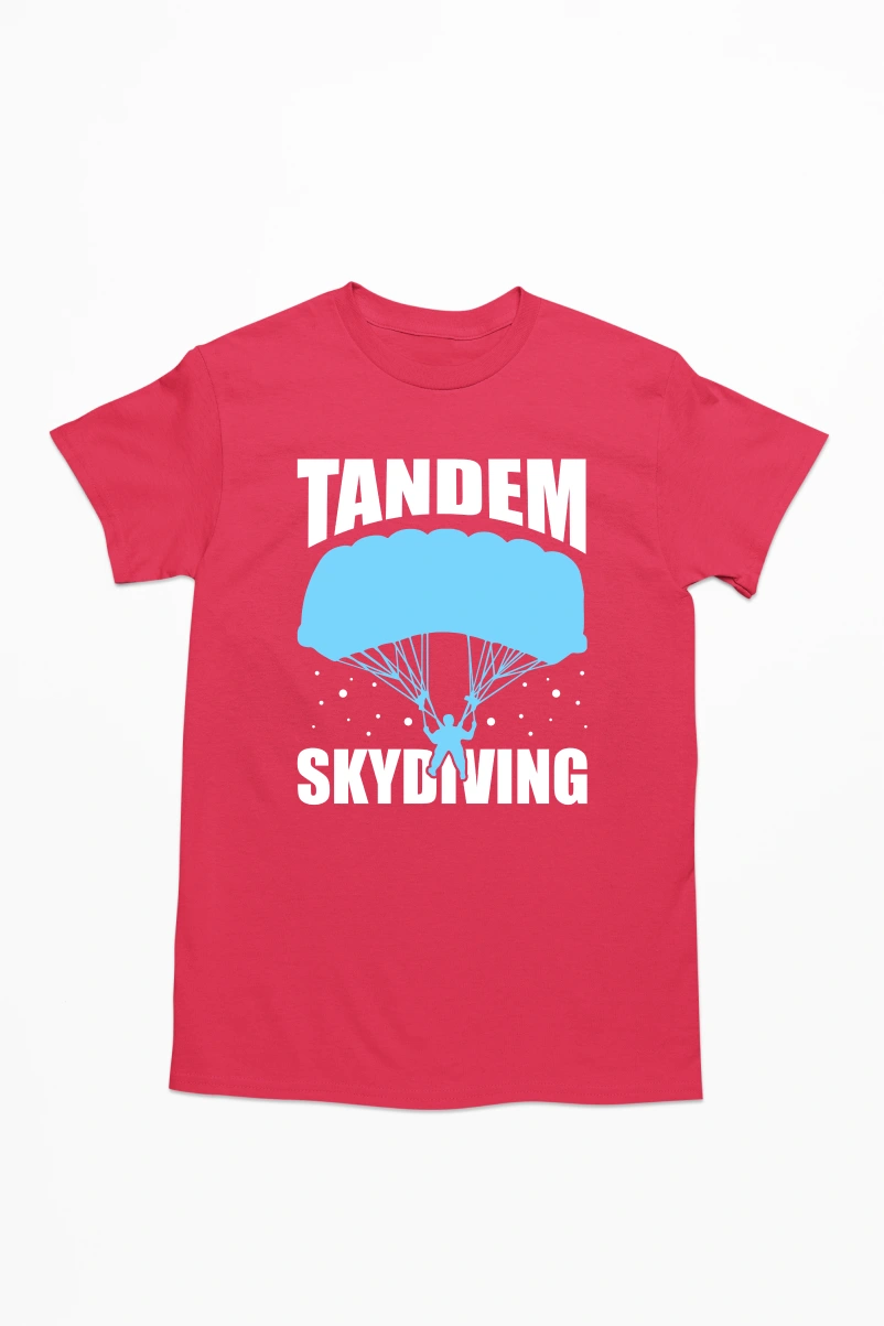 Tandem Skydiving Men's Tshirt (Red, S)