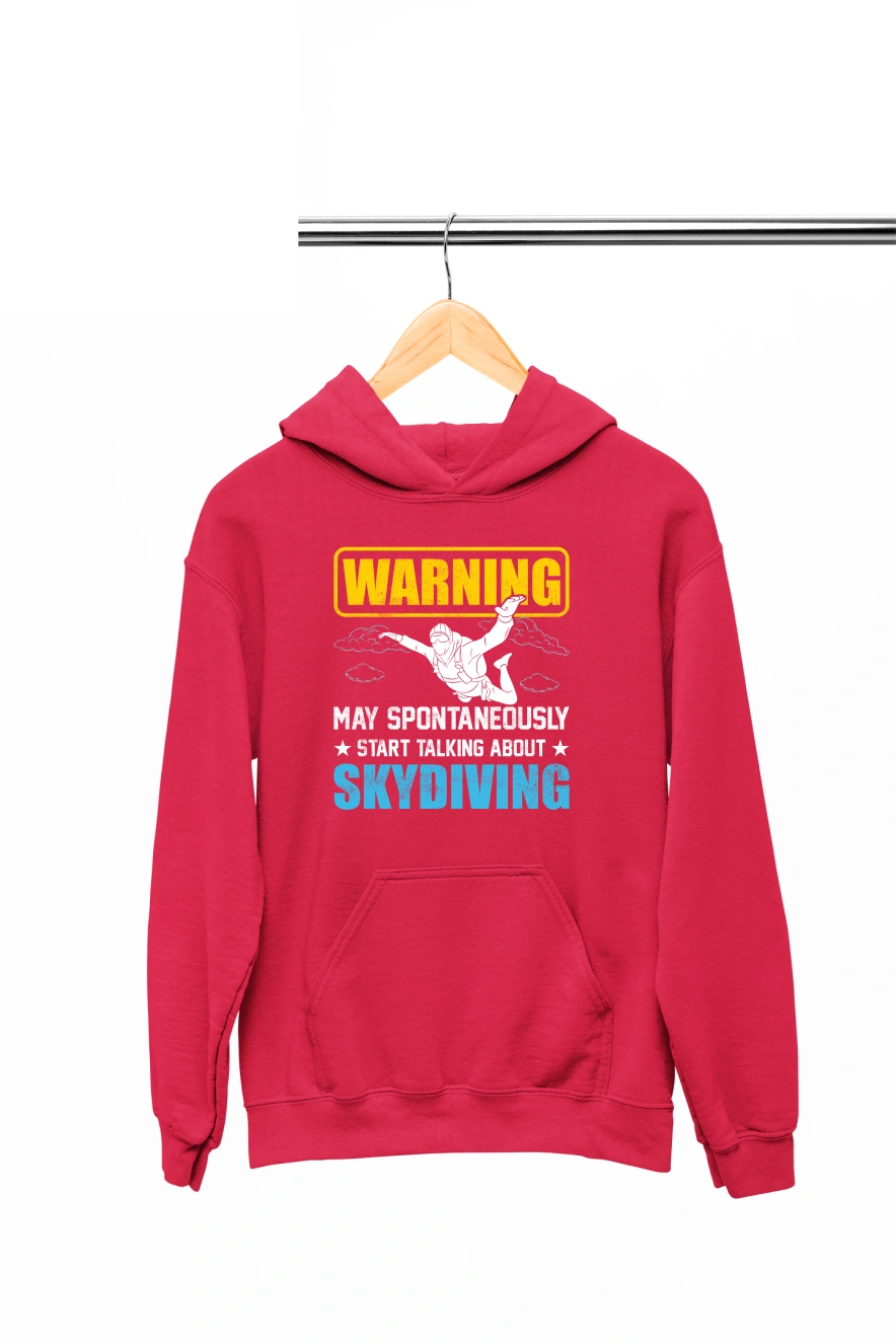 Warning May Spontaneously Hoodie (Red, S)