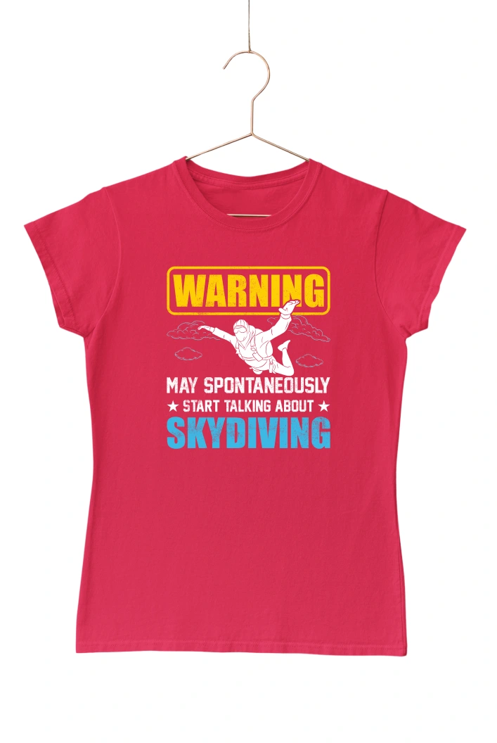 Warning May Spontaneously Women's Tshirt (Red, S)