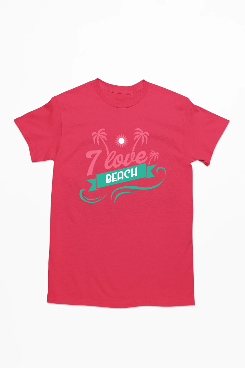 7 Love Beach Men's Tshirt (Red, S)