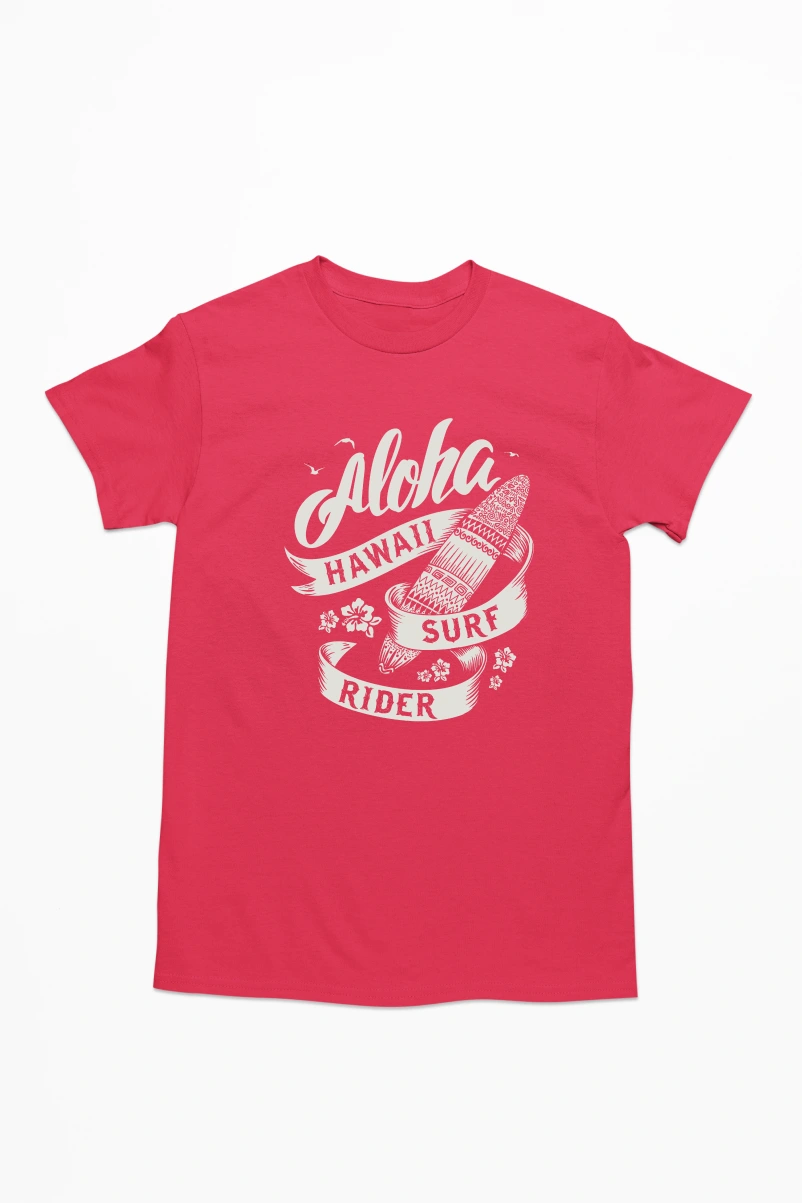 Aloha Hawaii Surf Rider Ver.2 Men's Tshirt (Red, S)