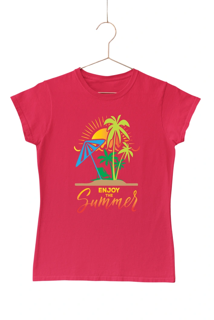 Enjoy the Summer Women's Tshirt (Red, S)