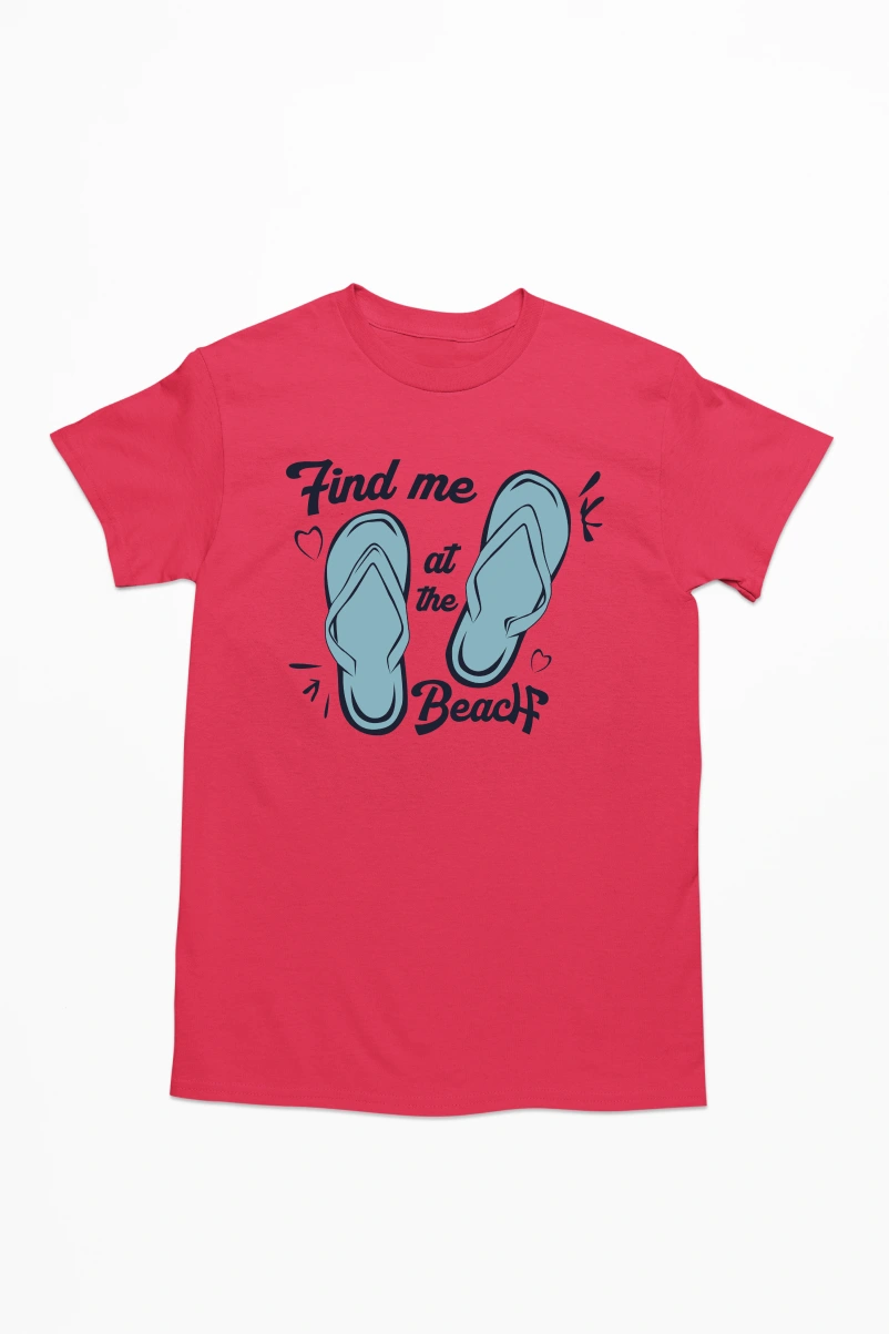 Find me at the Beach Men's Tshirt (Red, S)