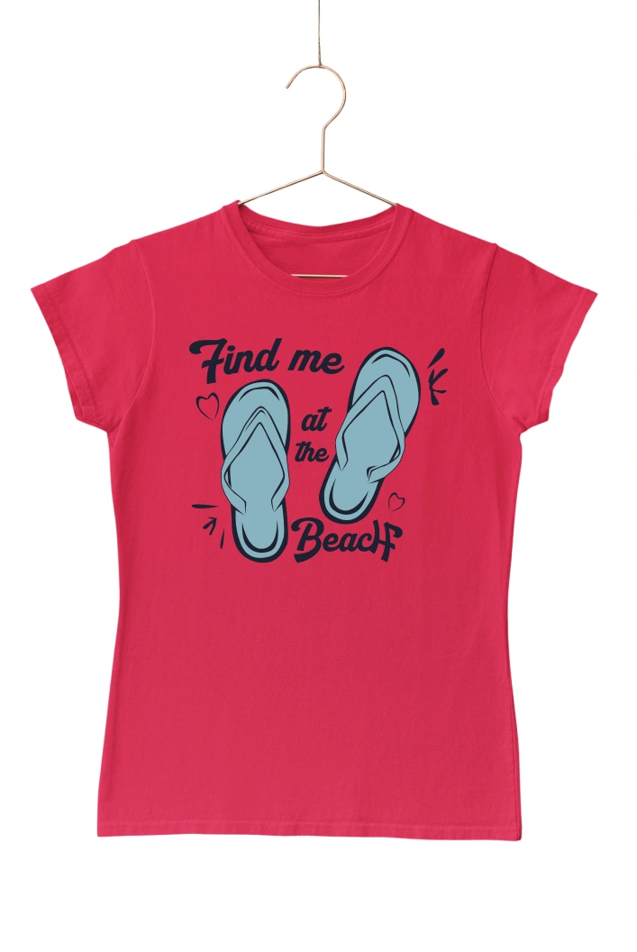 Find me at the Beach Women's Tshirt (Red, S)