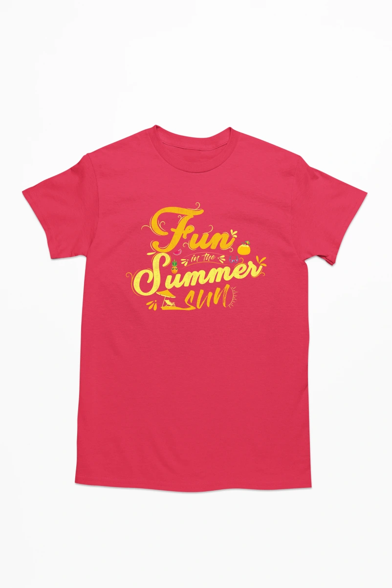 Fun Summer Sun Men's Tshirt (Red, S)