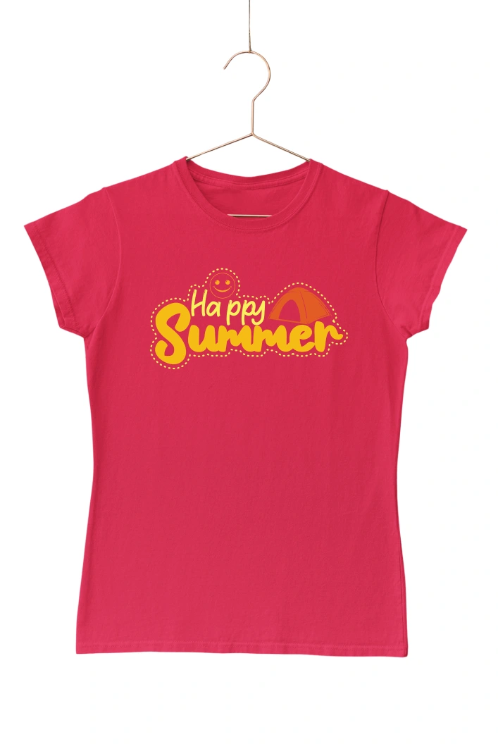 Happy Summer Ver.2 Women's Tshirt (Red, S)