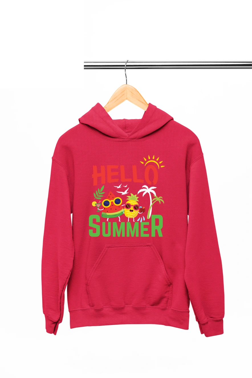 Hello Summer Ver.2 Hoodie (Red, S)