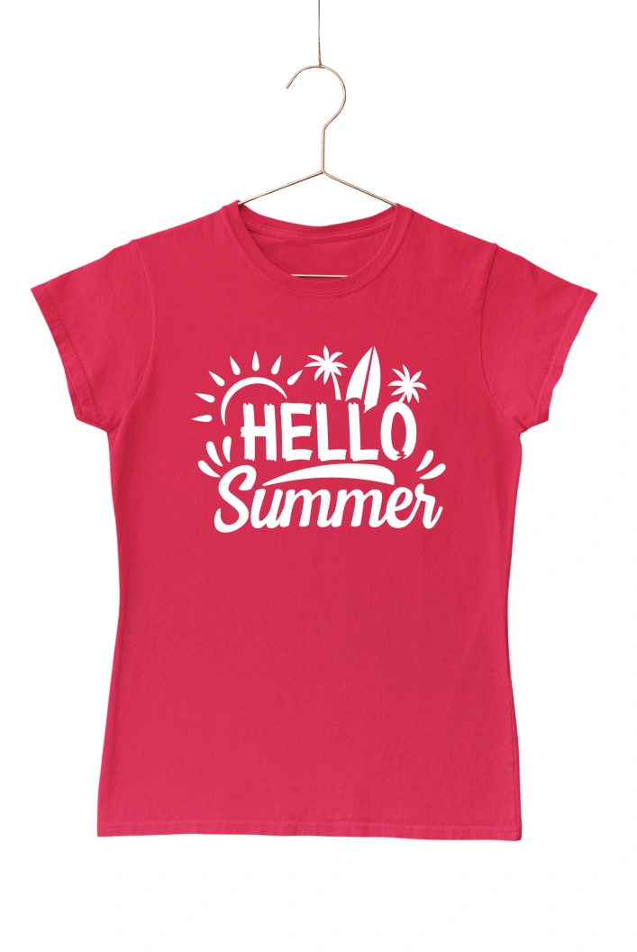 Hello Summer Ver.4 Women's Tshirt (Red, S)