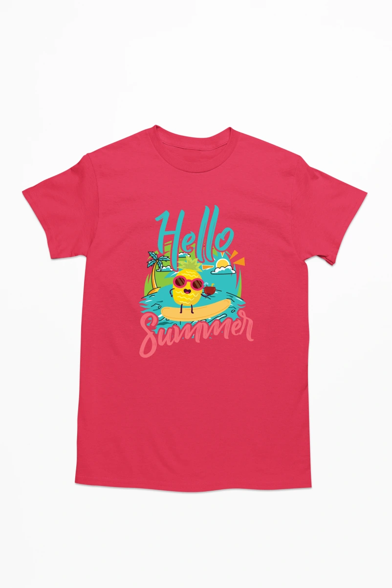 Hello Summer Ver.5 Men's Tshirt (Red, S)