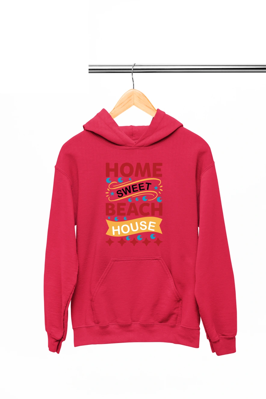Home Sweet Beach House Hoodie (Red, S)