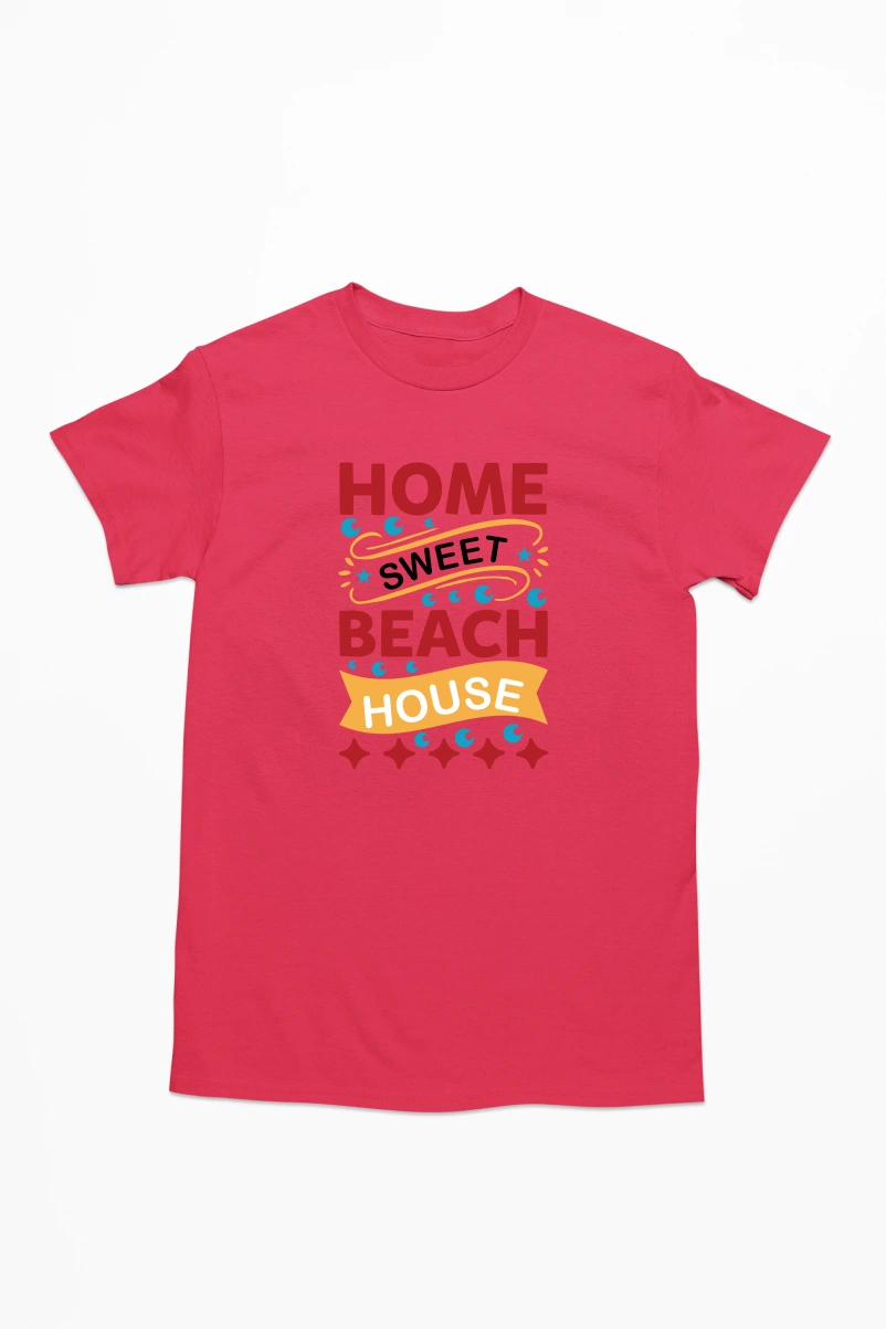 Home Sweet Beach House Men's Tshirt (Red, S)