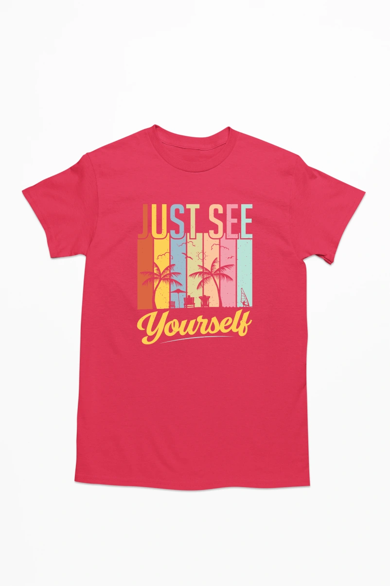 Just See Yourself Men's Tshirt (Red, S)