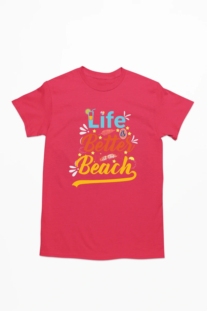 Life is Better at the Beach Ver.2 Men's Tshirt (Red, S)