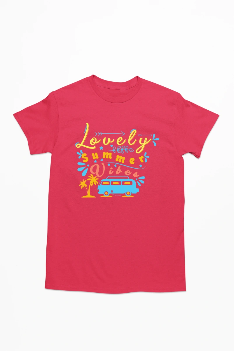 Lovely Summer Vibes Men's Tshirt (Red, S)