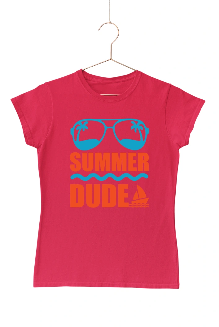 Summer Dude Women's Tshirt (Red, S)