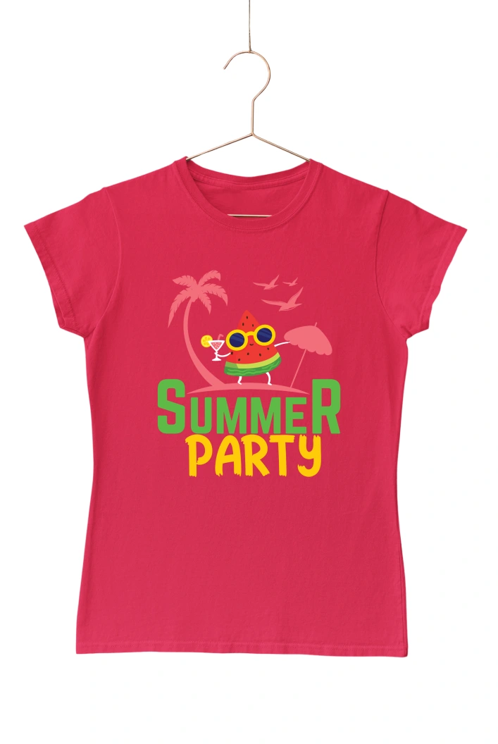Summer Party Women's Tshirt (Red, S)