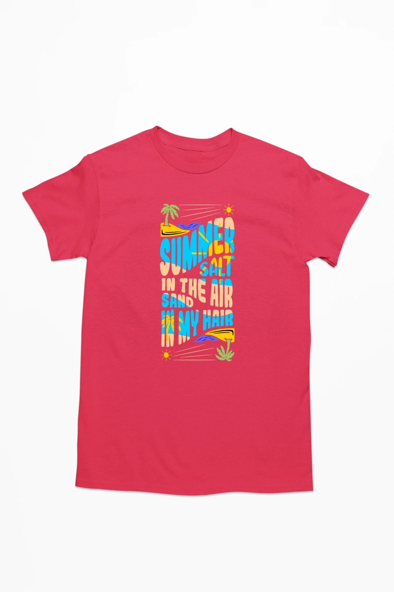 Summer Salt in the Air Sand in my Hair Ver.4 Men's Tshirt (Red, S)