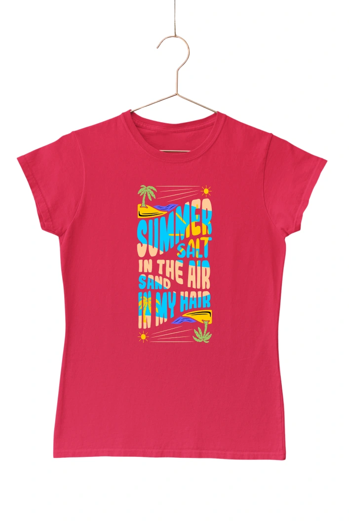 Summer Salt in the Air Sand in my Hair Ver.4 Women's Tshirt (Red, S)