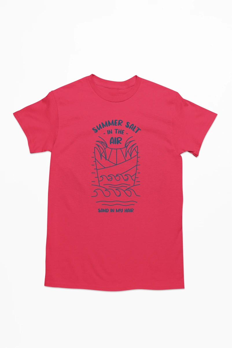 Summer Salt in the Air Sand in my Hair Ver.9 Men's Tshirt (Red, S)