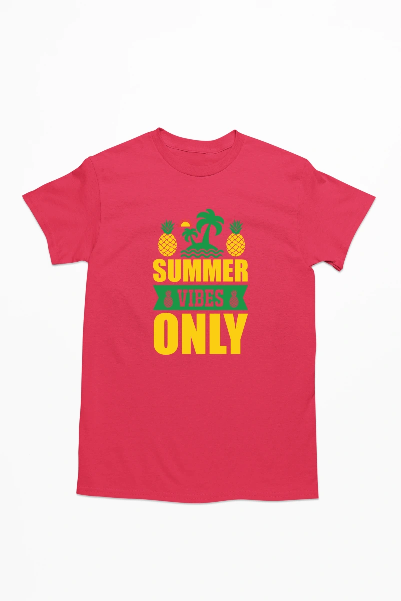 Summer Vibes Only Men's Tshirt (Red, S)