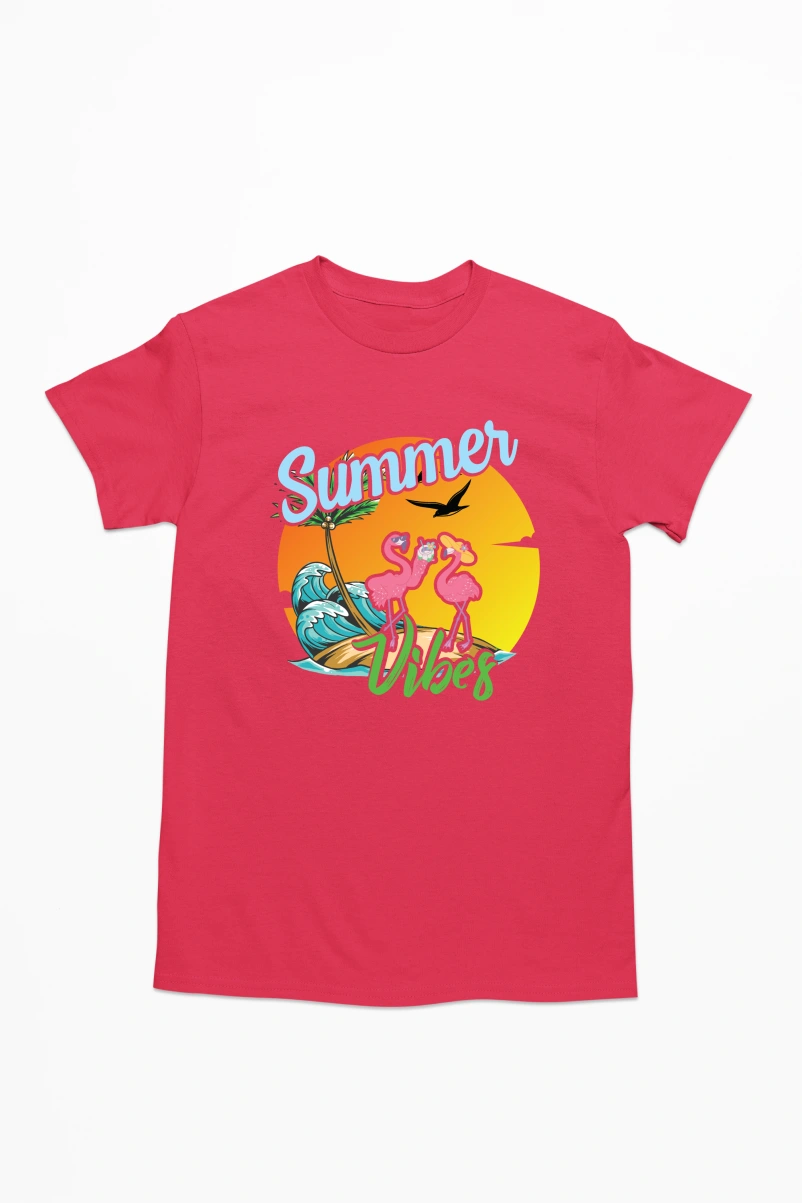 Summer Vibes Men's Tshirt (Red, S)