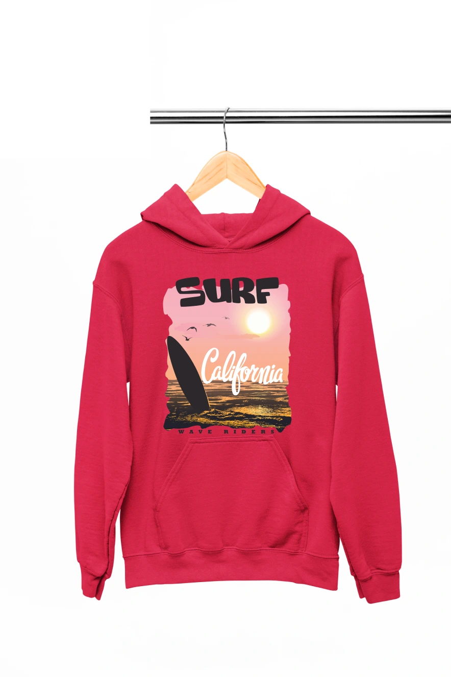Surf California Hoodie (Red, S)