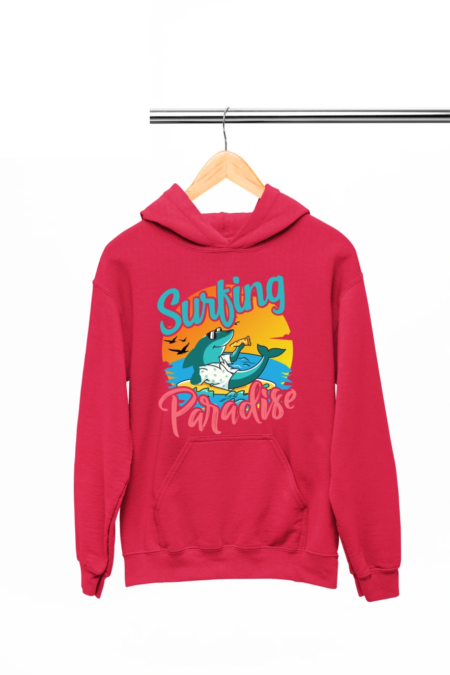 Surfing Paradise Hoodie (Red, S)