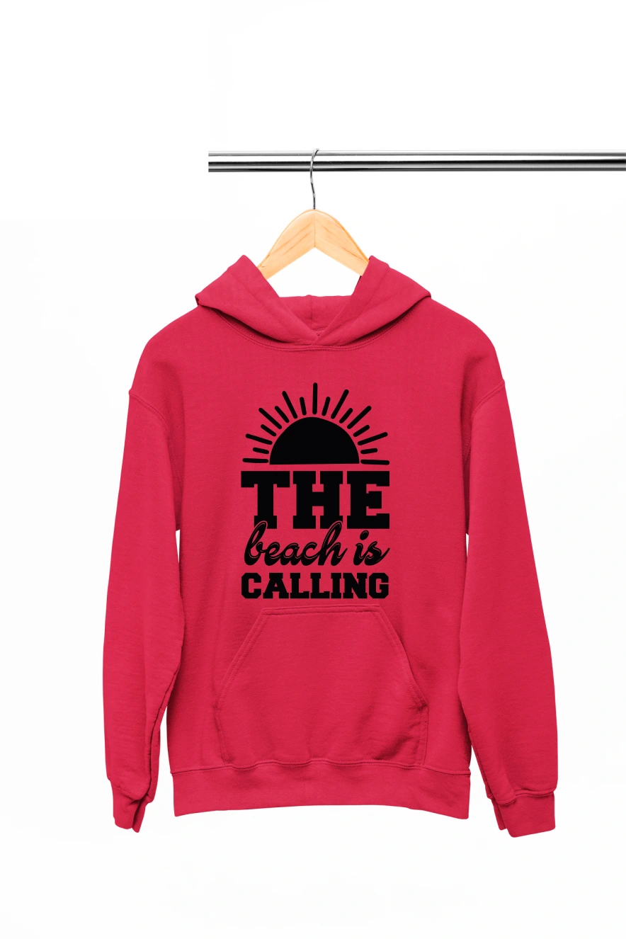 The Beach is Calling Hoodie (Red, S)