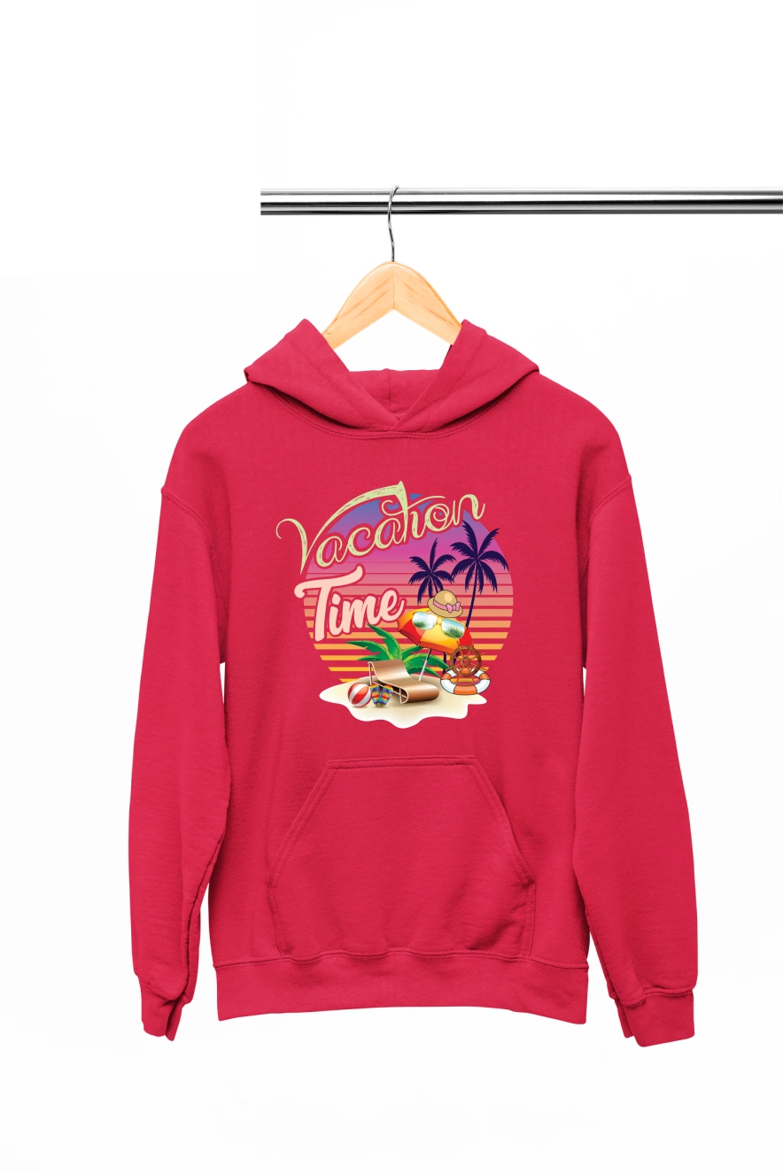 Vacation Time Hoodie (Red, S)