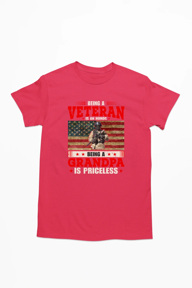 Being a Veteran is an Honor Men's Tshirt (Red, S)