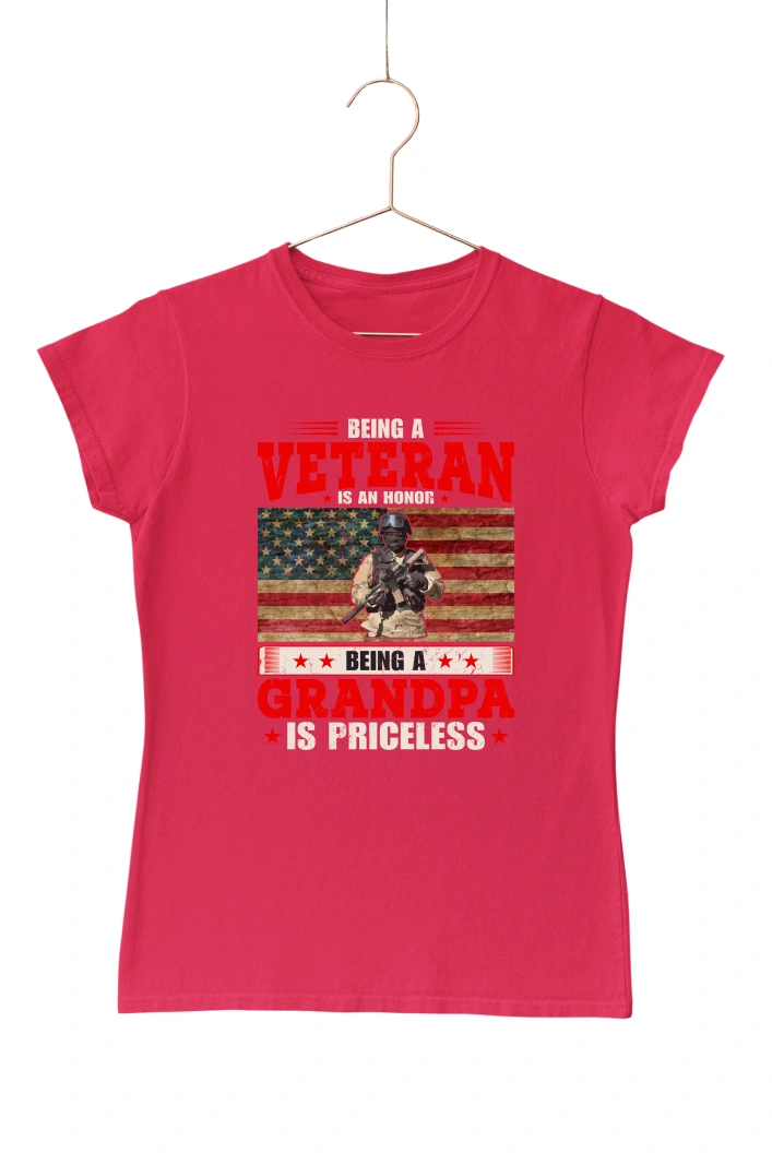Being a Veteran is an Honor Women's Tshirt (Red, S)