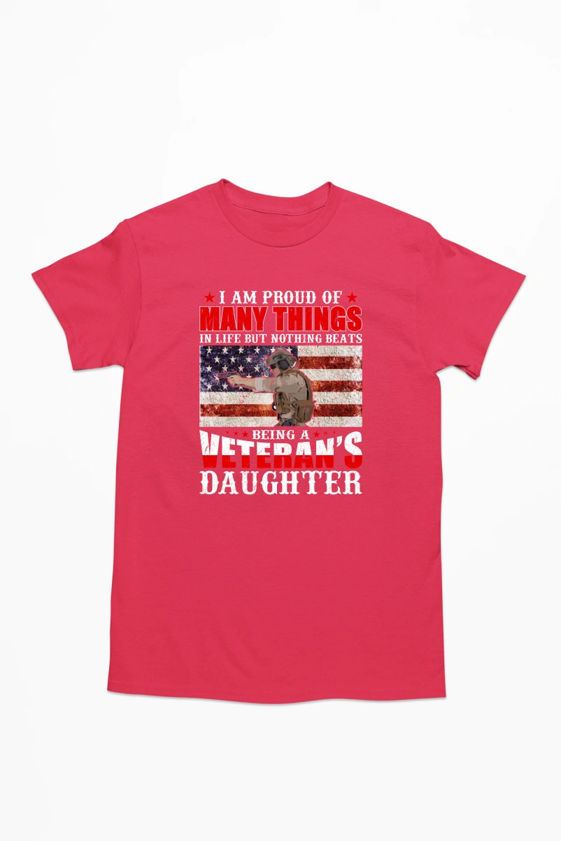 Being a Veteran's Daugther Men's Tshirt (Red, S)