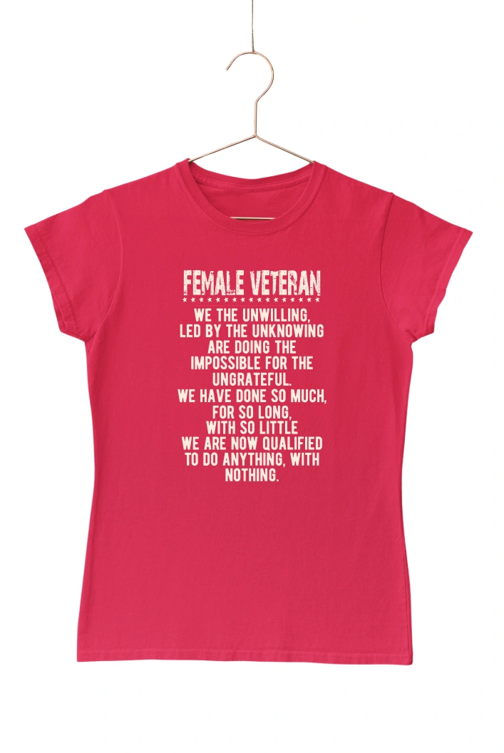 Female Veteran Women's Tshirt (Red, S)