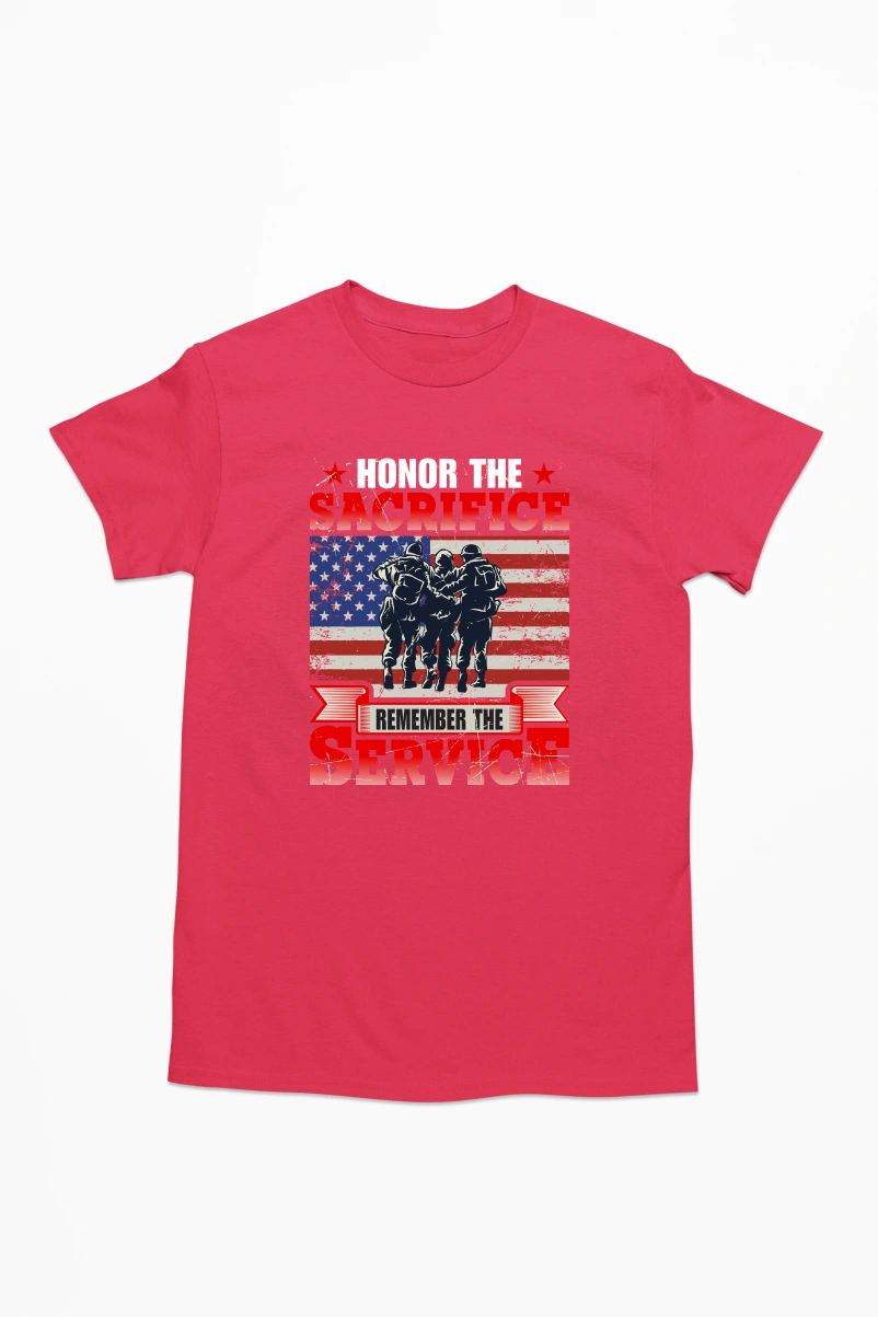 Honor the Sacrifice Remember the Service Men's Tshirt (Red, S)