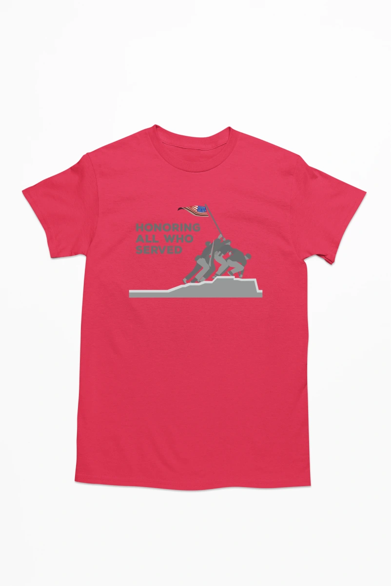 Honoring All Who Served Men's Tshirt (Red, S)