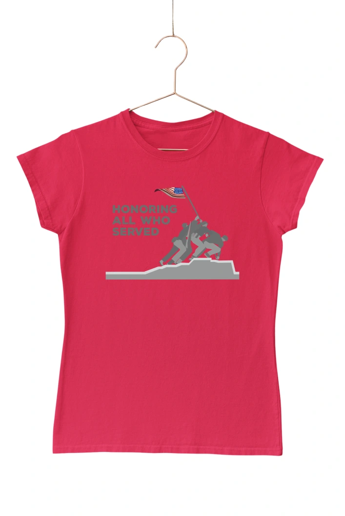 Honoring All Who Served Women's Tshirt (Red, S)