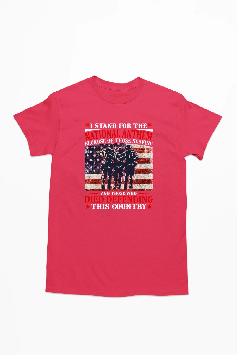 I Stand for the National Anthem Men's Tshirt (Red, S)