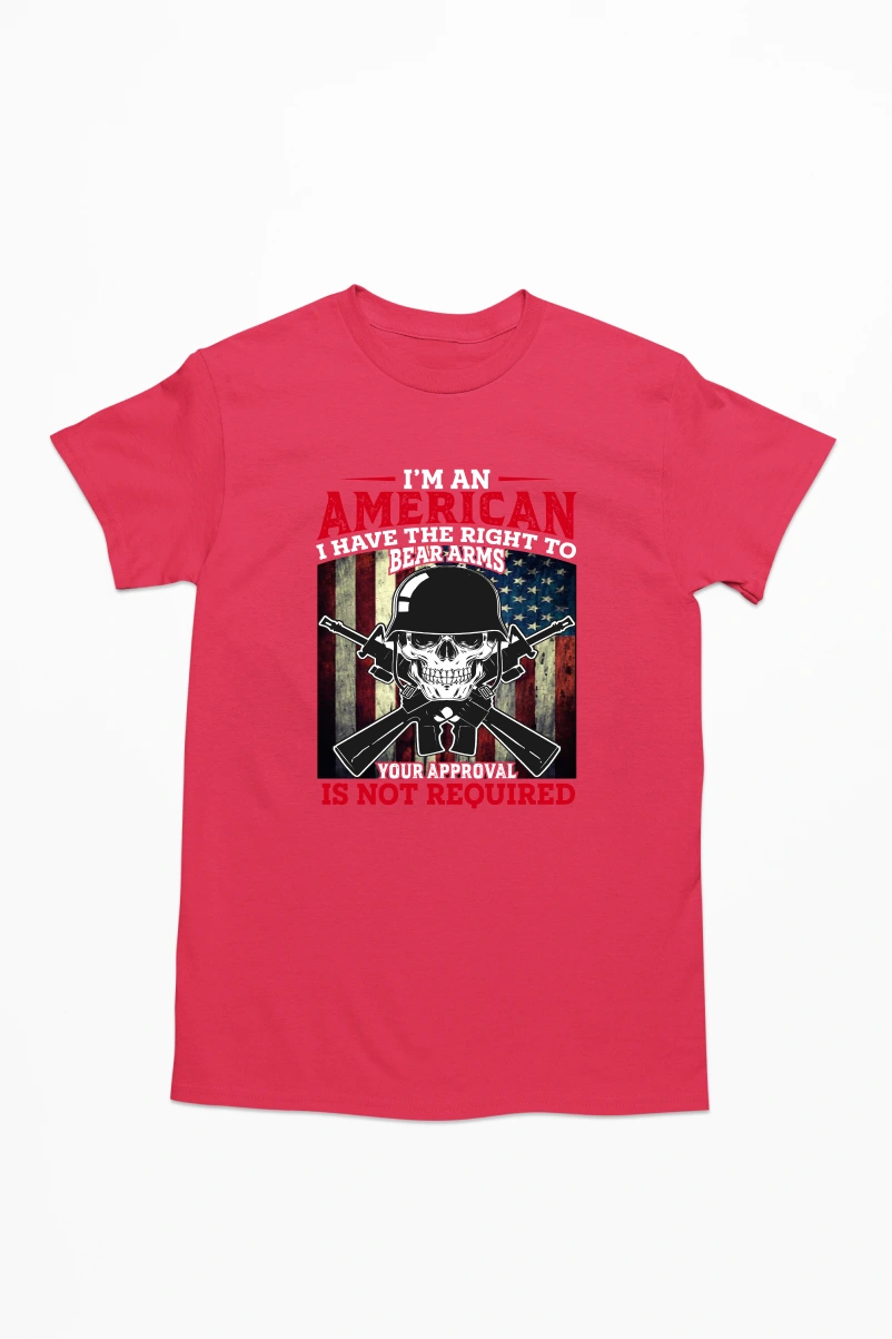 I'm American I Have the Right to Bear Arms Men's Tshirt (Red, S)