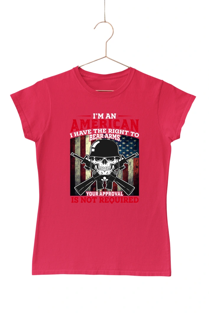 I'm American I Have the Right to Bear Arms Women's Tshirt (Red, S)