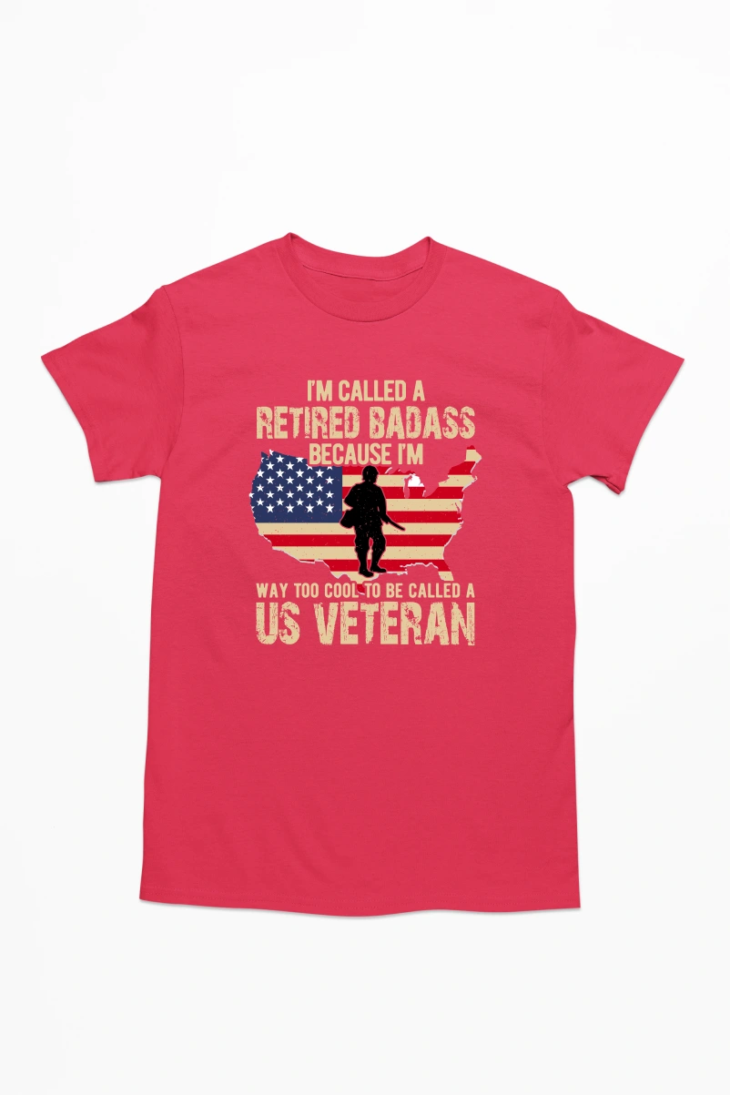 I'm Called a Retired Badass Because I'm Way Too Cool Men's Tshirt (Red, S)